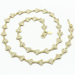 Alamode Gold Brass Necklace with Top Grade Crystal in Clear - Alamode