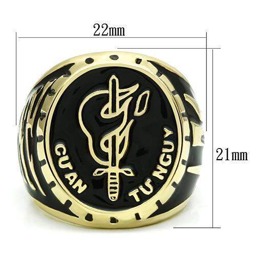 Alamode Gold Brass Ring with Epoxy in No Stone - Alamode - Flyclothing LLC