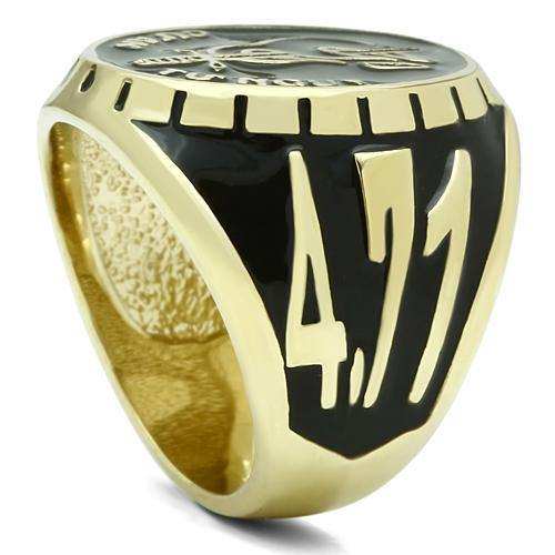 Alamode Gold Brass Ring with Epoxy in No Stone - Alamode - Flyclothing LLC