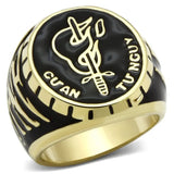 Alamode Gold Brass Ring with Epoxy in No Stone - Alamode - Flyclothing LLC