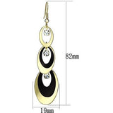 Alamode Gold+Ruthenium Iron Earrings with Top Grade Crystal in Clear - Alamode
