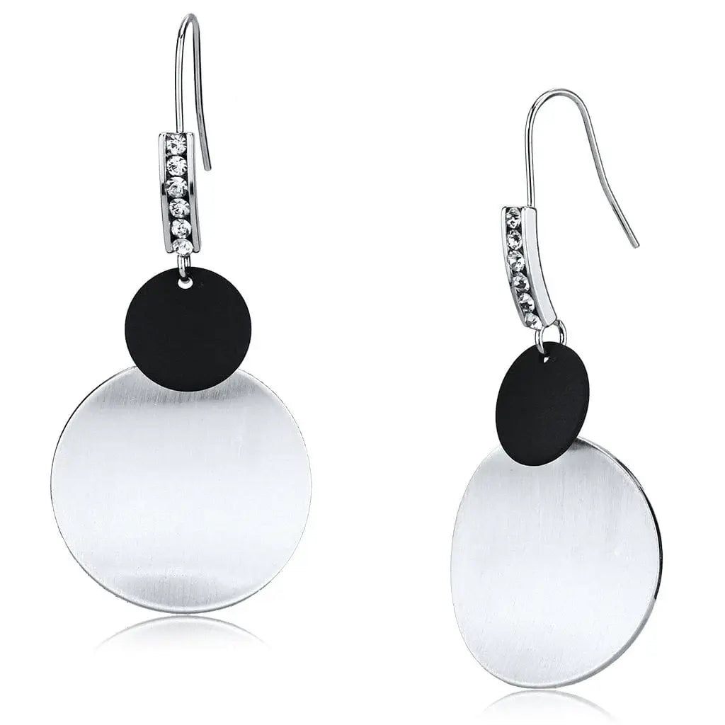Alamode Special Color Iron Earrings with Top Grade Crystal in Clear - Alamode - Flyclothing LLC