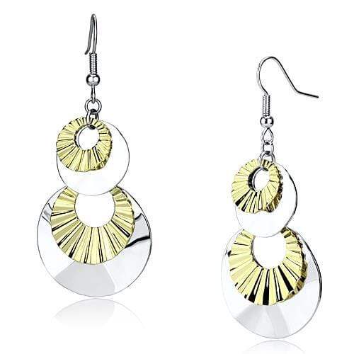 Alamode Reverse Two-Tone Iron Earrings with No Stone - Alamode - Flyclothing LLC