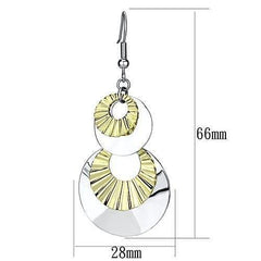 Alamode Reverse Two-Tone Iron Earrings with No Stone - Alamode