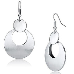 Alamode Matte Rhodium & Rhodium Iron Earrings with No Stone - Alamode