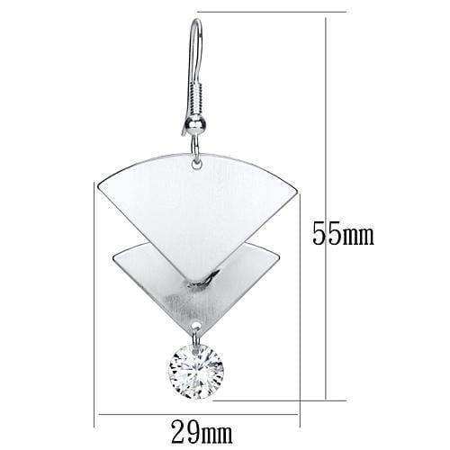 Alamode Matte Rhodium & Rhodium Iron Earrings with AAA Grade CZ in Clear - Alamode - Flyclothing LLC