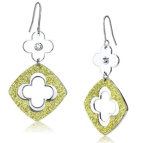 Alamode Rhodium Iron Earrings with Top Grade Crystal in Clear - Alamode - Flyclothing LLC