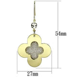 Alamode Matte Gold & Gold Iron Earrings with Top Grade Crystal in Clear - Alamode - Flyclothing LLC