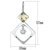 Alamode Gold+Rhodium Iron Earrings with AAA Grade CZ in Clear - Alamode - Flyclothing LLC