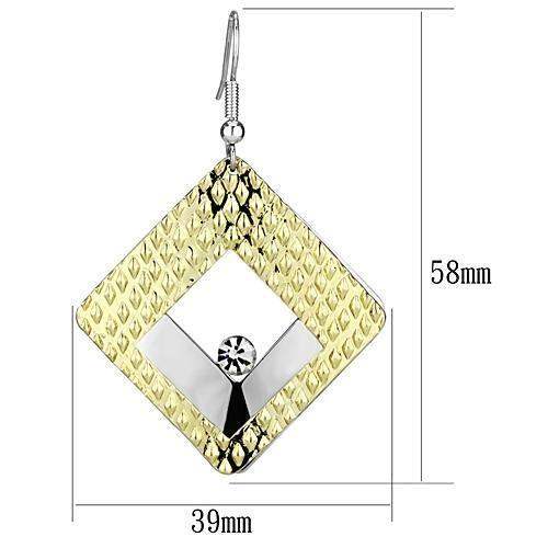 Alamode Gold+Rhodium Iron Earrings with Top Grade Crystal in Clear - Alamode - Flyclothing LLC