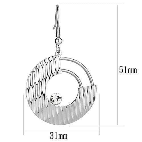 Alamode Rhodium Iron Earrings with Top Grade Crystal in Clear - Alamode - Flyclothing LLC