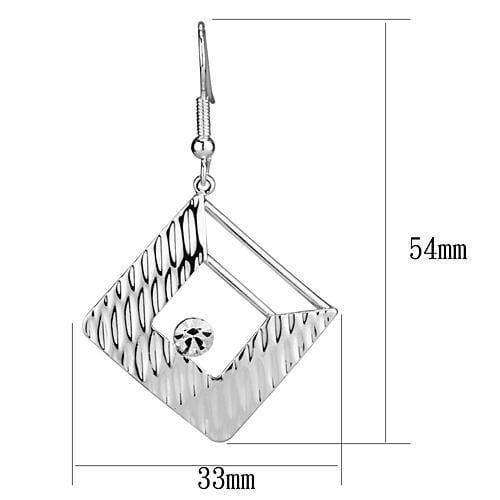 Alamode Rhodium Iron Earrings with Top Grade Crystal in Clear - Alamode - Flyclothing LLC