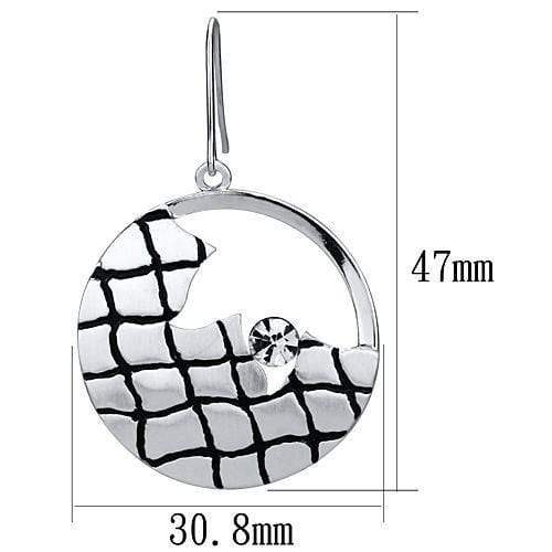 Alamode Matte Rhodium & Rhodium Iron Earrings with Top Grade Crystal in Clear - Alamode - Flyclothing LLC