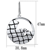Alamode Matte Rhodium & Rhodium Iron Earrings with Top Grade Crystal in Clear - Alamode