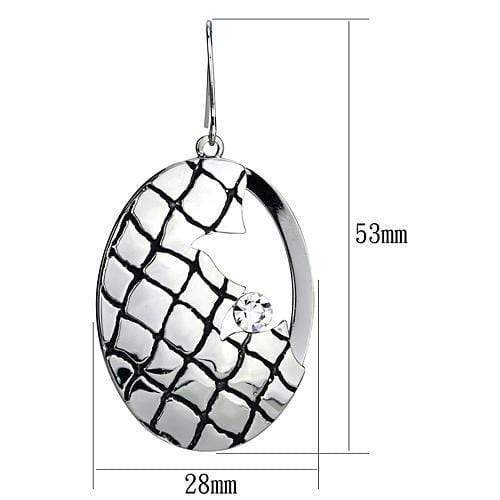 Alamode Rhodium Iron Earrings with Top Grade Crystal in Clear - Alamode - Flyclothing LLC