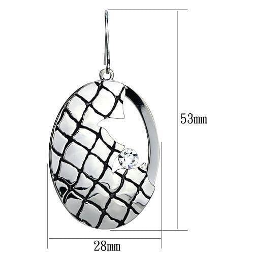 Alamode Rhodium Iron Earrings with Top Grade Crystal in Clear - Alamode