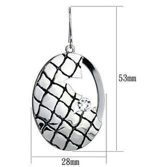Alamode Rhodium Iron Earrings with Top Grade Crystal in Clear - Alamode