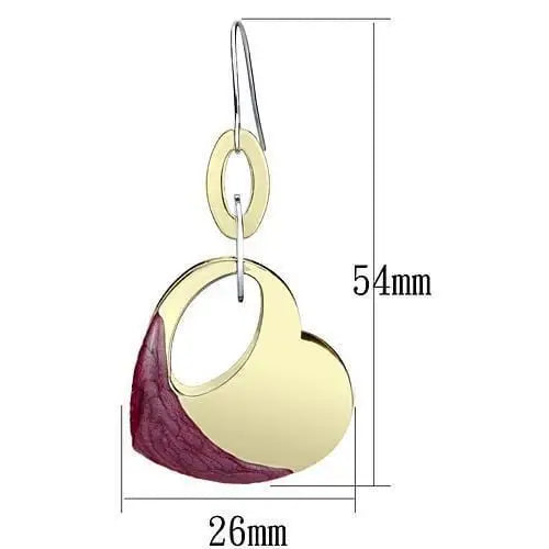 Alamode Gold Iron Earrings with Epoxy in Siam - Alamode - Flyclothing LLC