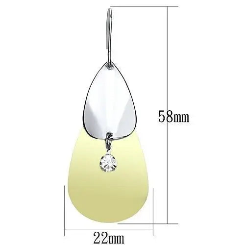 Alamode Gold+Rhodium Iron Earrings with Top Grade Crystal in Clear - Alamode - Flyclothing LLC
