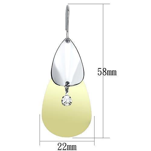 Alamode Gold+Rhodium Iron Earrings with Top Grade Crystal in Clear - Alamode