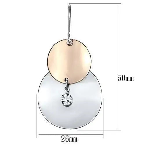 Alamode Rose Gold + Rhodium Iron Earrings with Top Grade Crystal in Clear - Alamode - Flyclothing LLC