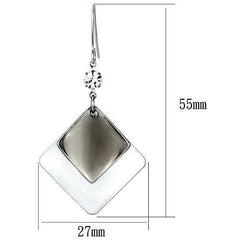 Alamode Rhodium Iron Earrings with Top Grade Crystal in Clear - Alamode