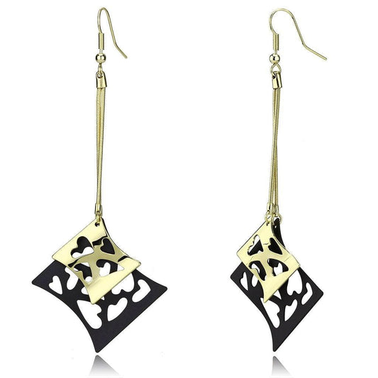 Alamode Gold+Ruthenium Iron Earrings with No Stone - Alamode