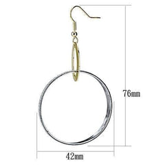 Alamode Reverse Two-Tone Iron Earrings with No Stone - Alamode
