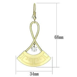 Alamode Gold Iron Earrings with AAA Grade CZ in Clear - Alamode - Flyclothing LLC