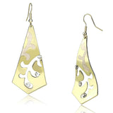 Alamode Gold Iron Earrings with Top Grade Crystal in Clear - Alamode