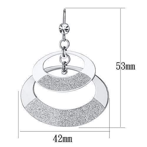 Alamode Matte Rhodium & Rhodium Iron Earrings with Top Grade Crystal in Clear - Alamode - Flyclothing LLC