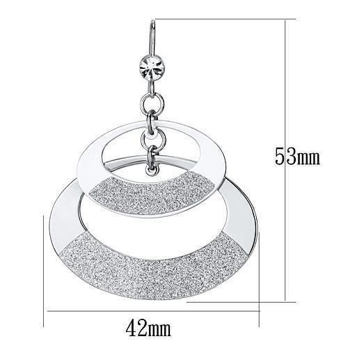 Alamode Matte Rhodium & Rhodium Iron Earrings with Top Grade Crystal in Clear - Alamode