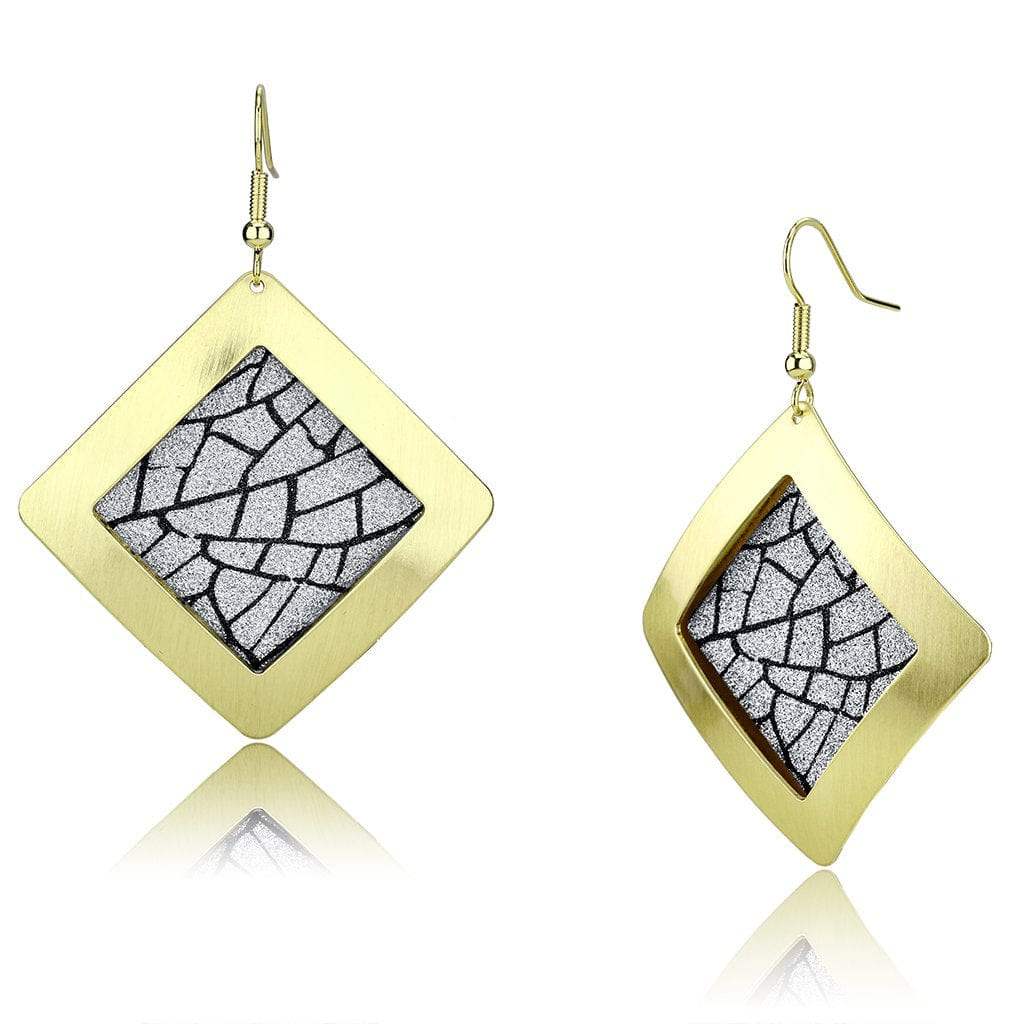 Alamode Matte Gold & Gold Iron Earrings with No Stone - Alamode - Flyclothing LLC
