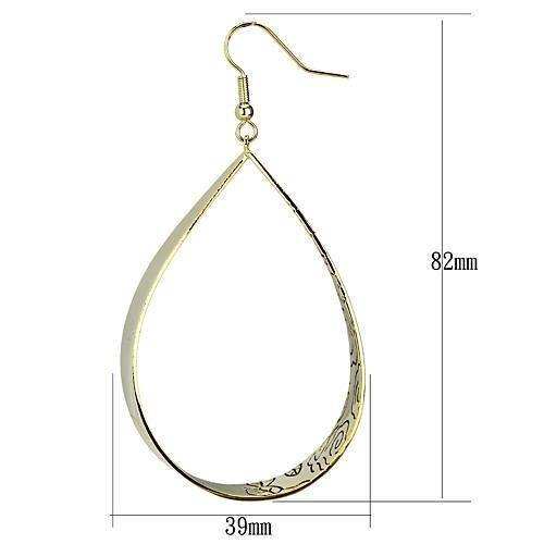 Alamode Gold Iron Earrings with No Stone - Alamode - Flyclothing LLC