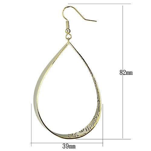 Alamode Gold Iron Earrings with No Stone - Alamode