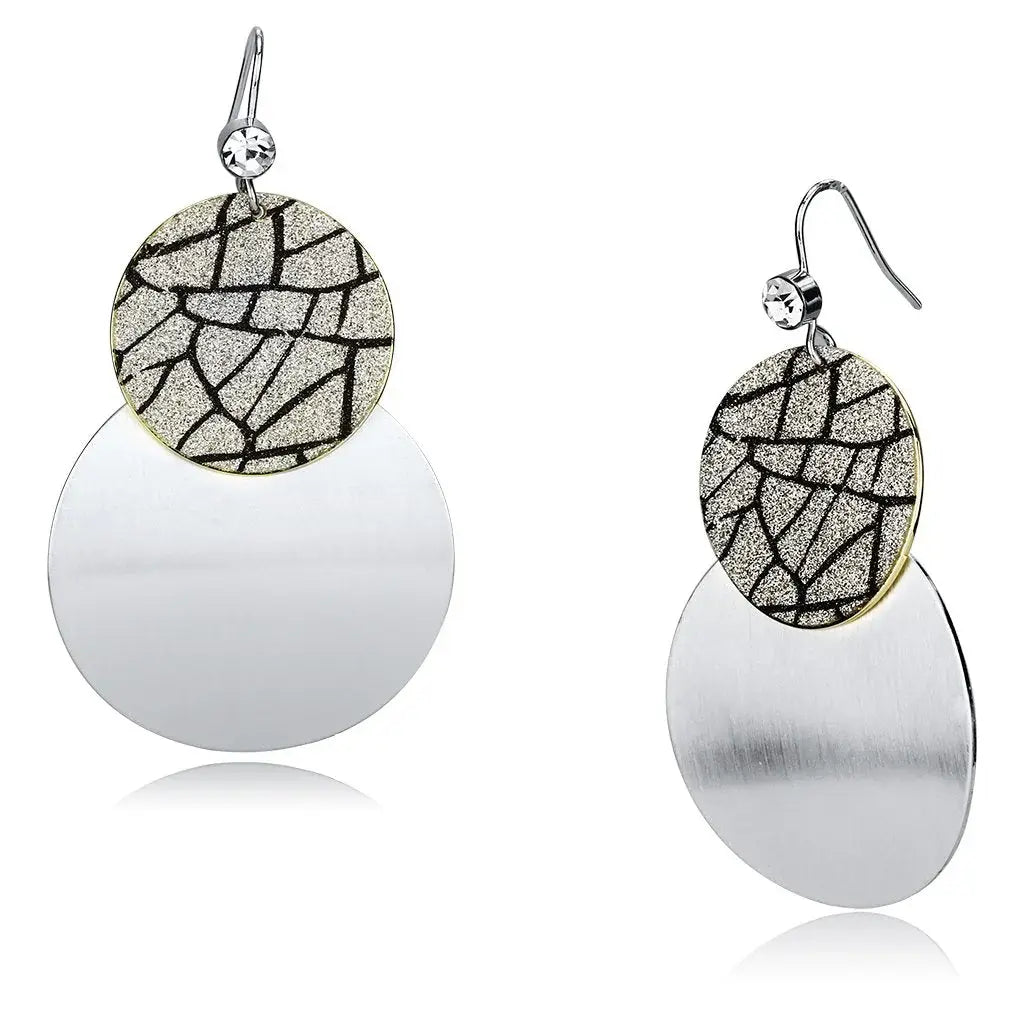 Alamode Gold+Rhodium Iron Earrings with Top Grade Crystal in Clear - Alamode - Flyclothing LLC