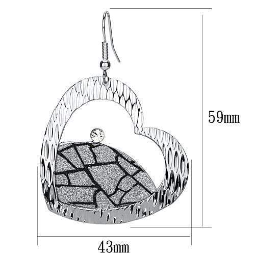 Alamode Rhodium Iron Earrings with Top Grade Crystal in Clear - Alamode - Flyclothing LLC