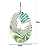 Alamode Gold Iron Earrings with Epoxy in Capri Blue - Alamode - Flyclothing LLC
