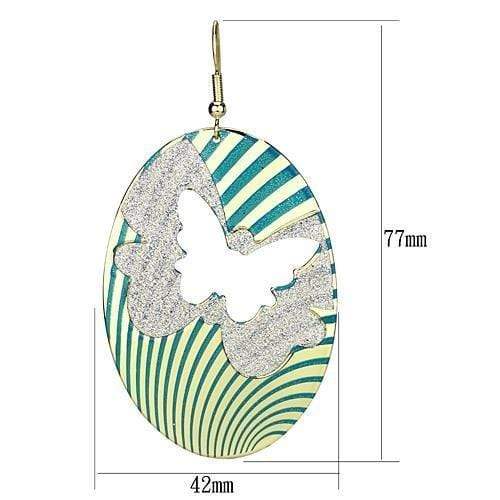 Alamode Gold Iron Earrings with Epoxy in Capri Blue - Alamode - Flyclothing LLC