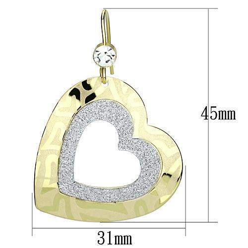 Alamode Gold Iron Earrings with Top Grade Crystal in Clear - Alamode - Flyclothing LLC