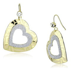 Alamode Gold Iron Earrings with Top Grade Crystal in Clear - Alamode