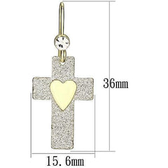 Alamode Gold Iron Earrings with Top Grade Crystal in Clear - Alamode
