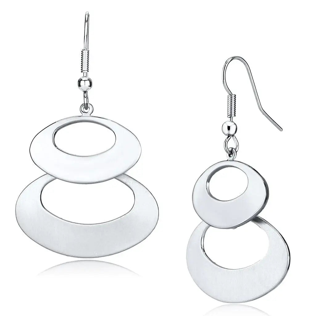 Alamode Matte Rhodium & Rhodium Iron Earrings with No Stone - Alamode - Flyclothing LLC
