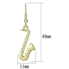 Alamode Gold Iron Earrings with Top Grade Crystal in Clear - Alamode