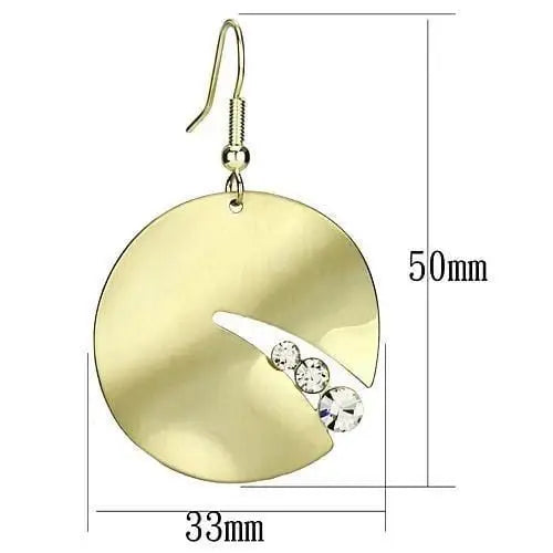 Alamode Matte Gold & Gold Iron Earrings with Top Grade Crystal in Clear - Alamode - Flyclothing LLC