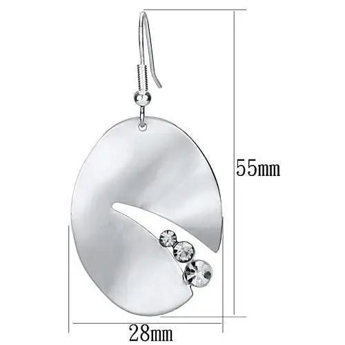 Alamode Matte Rhodium & Rhodium Iron Earrings with Top Grade Crystal in Clear - Alamode - Flyclothing LLC