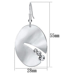 Alamode Matte Rhodium & Rhodium Iron Earrings with Top Grade Crystal in Clear - Alamode