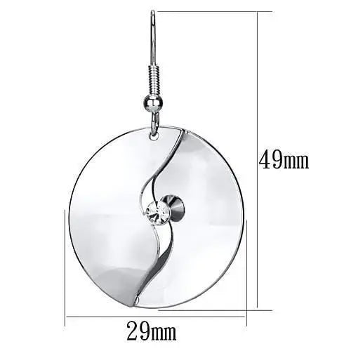 Alamode Rhodium Iron Earrings with Top Grade Crystal in Clear - Alamode - Flyclothing LLC