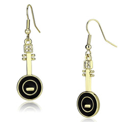 Alamode Gold Iron Earrings with Top Grade Crystal in Clear - Alamode