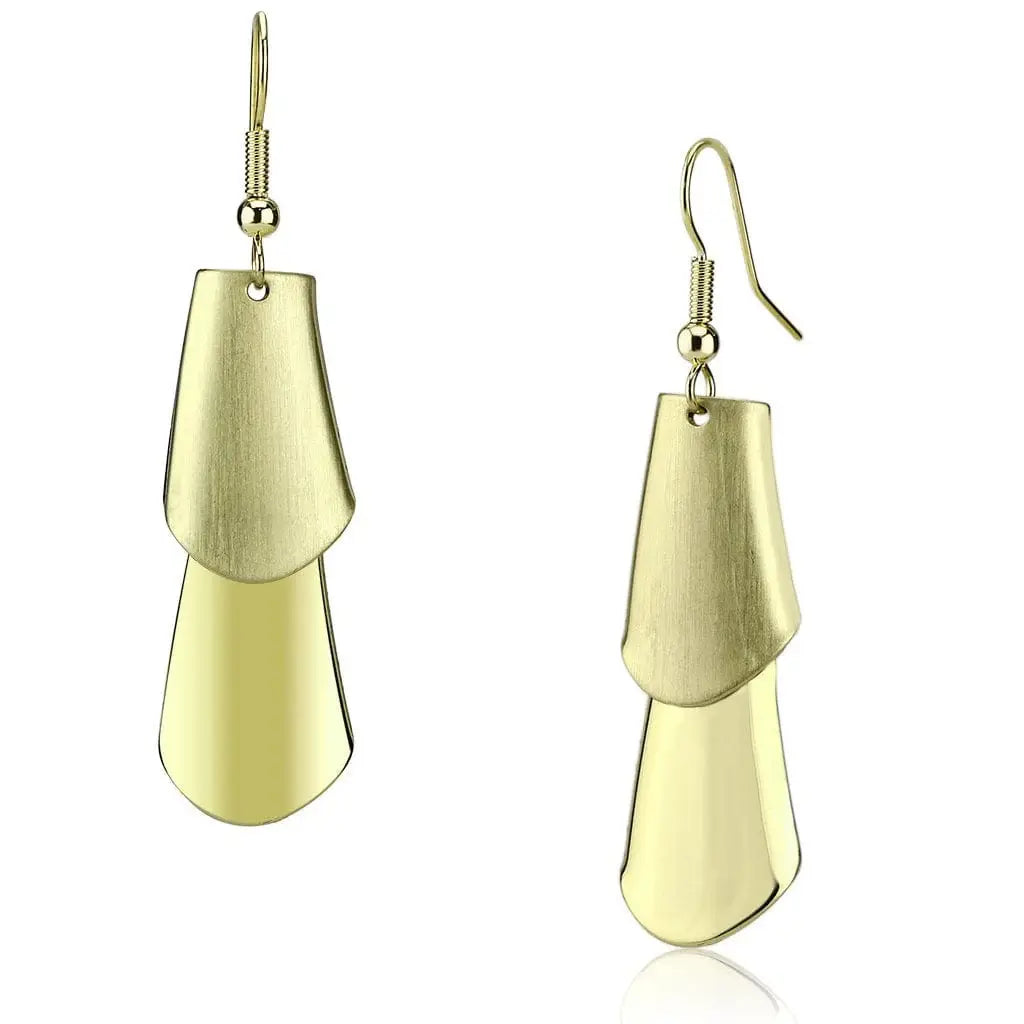 Alamode Matte Gold & Gold Iron Earrings with No Stone - Alamode - Flyclothing LLC